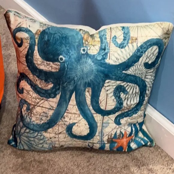 Decorative Throw Pillow Cover Case Beach Decor Nautical Coastal Cottage Accent - Picture 8 of 10